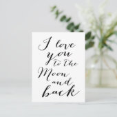 白と黒の月はがきに愛する ポストカード (スタンド正面)