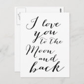 白と黒の月はがきに愛する ポストカード (正面/裏面)