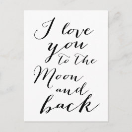 白と黒の月はがきに愛する ポストカード