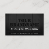 白と黒の木板カッコいい木目の外観 名刺 (正面)