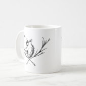 白と黒の枝がある犬 コーヒーマグカップ (正面左)