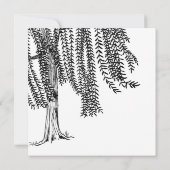 白と黒の柳の木結婚式招待状 招待状 (裏面)