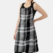 白と黒の格子市松模様に状の布地テクスチャ エプロン (インサイチュ)