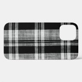 白と黒の格子市松模様に状の布地テクスチャ Case-Mate iPhoneケース (裏面 (横))