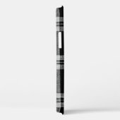 白と黒の格子市松模様に状の布地テクスチャ Case-Mate iPhoneケース (裏面 / 右)