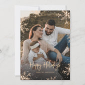 白と黒の格子模様の雪の結晶の写真 シーズンカード (正面)