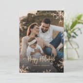 白と黒の格子模様の雪の結晶の写真 シーズンカード (スタンド正面)