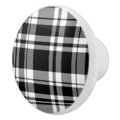 白と黒の格子縞 セラミックノブ (右)