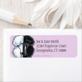 白と黒の標準プードル ラベル (インサイチュ)