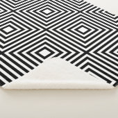 白と黒の正方形（正方形） シェルパブランケット (3/4)