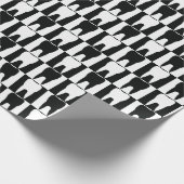 白と黒の歯のパターン ラッピングペーパー (角)