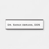 白と黒の歯医者のドアの標識名プレート サインプレート (正面)