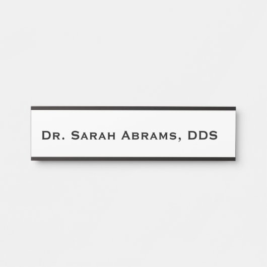 白と黒の歯医者のドアの標識名プレート サインプレート (正面)