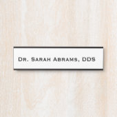 白と黒の歯医者のドアの標識名プレート サインプレート (正面)