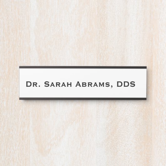 白と黒の歯医者のドアの標識名プレート サインプレート (正面)