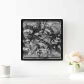 白と黒の殻時計 スクエア壁時計 (ホーム)