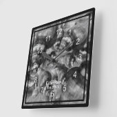 白と黒の殻時計 スクエア壁時計 (傾斜)