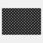 白と黒の水玉模様塩とコショウのミックス ラッピングペーパーシート (正面)