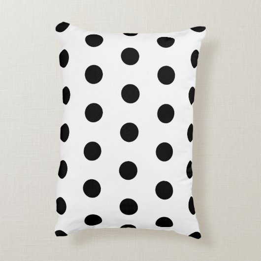 白と黒の水玉模様 アクセントクッション (裏面(縦))