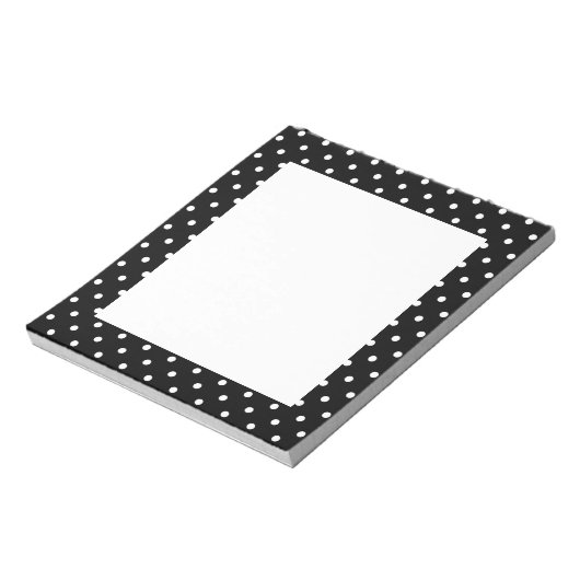 白と黒の水玉模様 ノートパッド (回転)