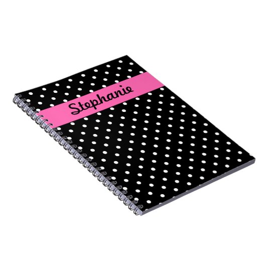 白と黒の水玉模様 ノートブック (右側)