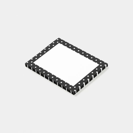 白と黒の水玉模様 ポストイット (アングル)