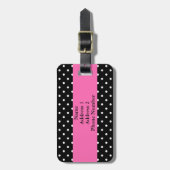 白と黒の水玉模様 ラゲッジタグ (正面縦)