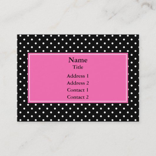 白と黒の水玉模様 名刺 (正面)