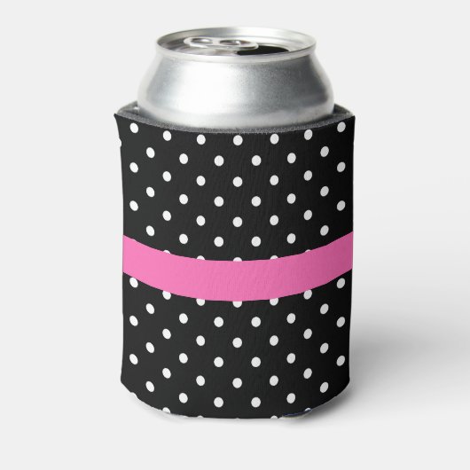 白と黒の水玉模様 缶クーラー (缶裏面)