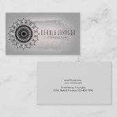 白と黒の水色グレーのシンプル 名刺 (正面/裏面)