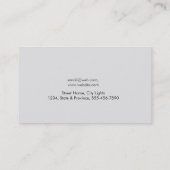 白と黒の水色グレーのシンプル 名刺 (裏面)