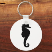 白と黒の海の馬を作成する キーホルダー (正面)