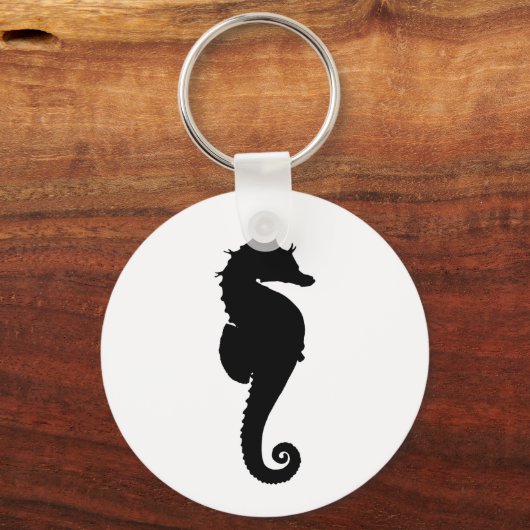 白と黒の海の馬を作成する キーホルダー (正面)