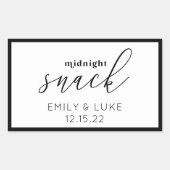 白と黒の深夜スナックカスタムウェディング 長方形シール (正面)