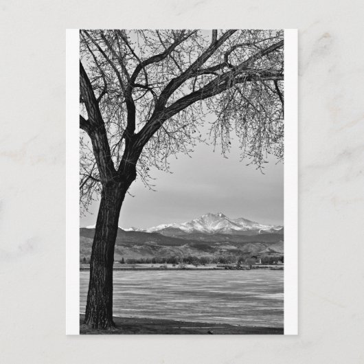 白と黒の湖の向こう ポストカード (正面)