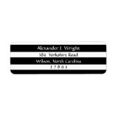 白と黒の無地の差出人住所ラベル ラベル (正面)