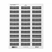 白と黒の無地の差出人住所ラベル ラベル (フルシート)