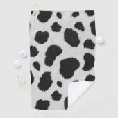 白と黒の牛の斑点のパターフェイクンのファーテクスチャ ゴルフタオル (インサイチュ)