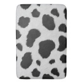 白と黒の牛の斑点のパターフェイクンのファーテクスチャ バスマット (正面縦)