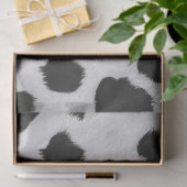 白と黒の牛の斑点のパターフェイクンのファーテクスチャ 薄葉紙 (ギフト)