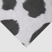 白と黒の牛の斑点のパターフェイクンのファーテクスチャ 薄葉紙 (詳細)