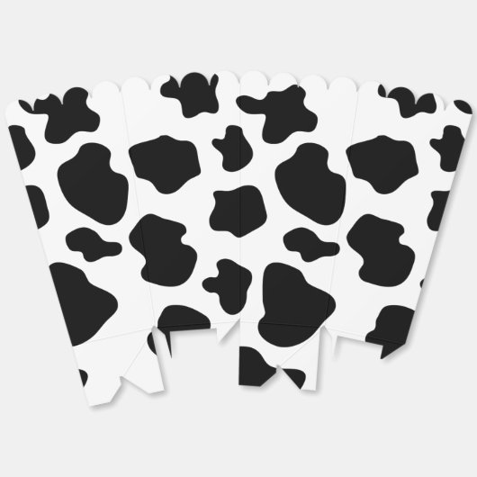 白と黒の牛の斑点カスタムポップコーン フェイバーボックス (見開き)