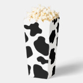 白と黒の牛の斑点カスタムポップコーン フェイバーボックス (はじけた状態)