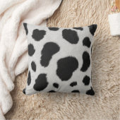 白と黒の牛革のファーフェイクのパタストライプーン クッション (ブランケット)