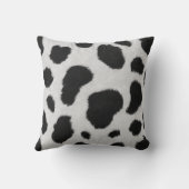 白と黒の牛革のファーフェイクのパタストライプーン クッション (裏面)