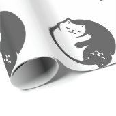 白と黒の猫のイン – ヤン – バックカラーを選択 ラッピングペーパー (ロールコーナー)