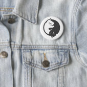 白と黒の猫のイン – ヤン – バックカラーを選択 缶バッジ (インサイチュ)