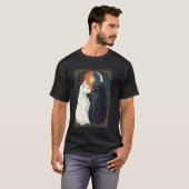 白と黒の猫の月と太陽タロットアート Tシャツ (正面フル)