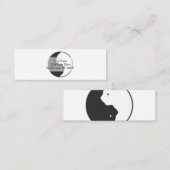 白と黒の猫の調和 – バックカラーを選択 スキニー名刺 (正面/裏面)