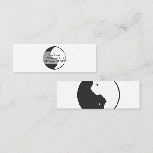 白と黒の猫の調和 – バックカラーを選択 スキニー名刺 (正面/裏面)